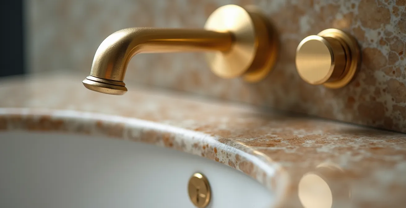 Dettaglio macro di finiture di pregio e texture materiali che rappresentano i dettagli invisibili che aumentano il valore