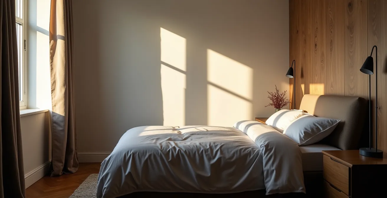 Stanza con illuminazione professionale Rembrandt che mostra la profondità e le texture degli spazi